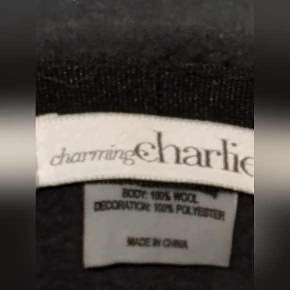 Charming Charlie wool fedora hat grey blue - Picture 3 of 4